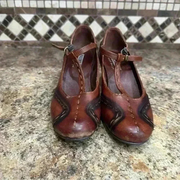 Pikolinos Women’s Size 37 Cuba T-Strap Mary Jane Pumps Heels Brown Leather - Picture 4 of 9